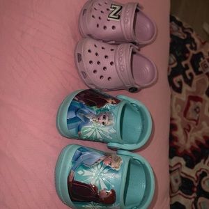 Frozen crocs and pink crocs sold as 1